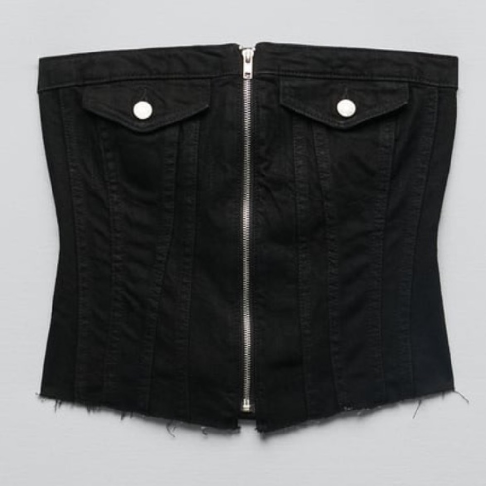 Zara Denim Corsetry Top